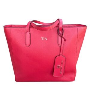 NWOT Michael Kors Sinclair Large Pebbled Lesbian EW Grab Tote Sangria